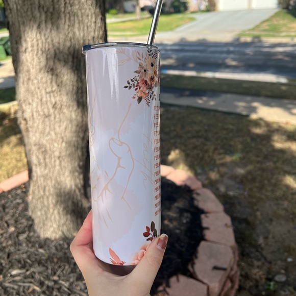 Religious bible 20oz stainless steel tumbler with metal straw - Picture 5 of 5